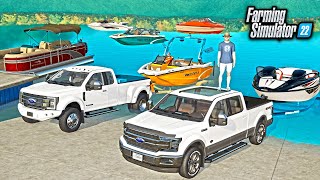 SUMMER BOATING & CAMPING WITH NEW SPEED BOATS! (MALIBU, SEA-DOO) | FARMING SIMULATOR 22 screenshot 5