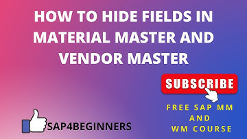 HOW TO MAKE ANY FIELD MANDATORY,OPTIONAL OR HIDDEN IN MATERIAL MASTER, VENDOR MASTER?VIDEO ON DEMAND