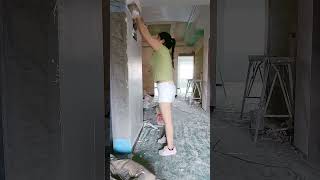 How to Prepare Tiles Wall ,​ Wall paint​ Fast & Beauty part  4312
