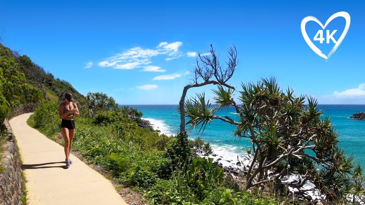 Virtual Walk Burleigh Heads National Park - 4K - Gold Coast Australia - Treadmill Background