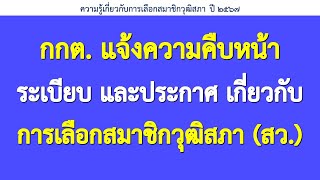 กกต. แจ้งความคืบหน้าของระเบียบและประกาศ เกี่ยวกับการเลือกสมาชิกวุฒิสภา (สว.) ปี 2567