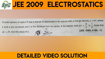 A solid sphere of radius R has a charge Q distributed in its volume with a charge density p = k r^a