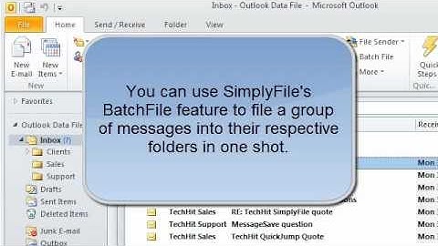 Batch File Outlook email messages using SimplyFile