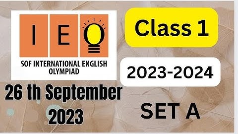 #FavFive | SOF International English Olympiad Class 1 English solved Paper 2023-24 Set A | IEO| #ieo