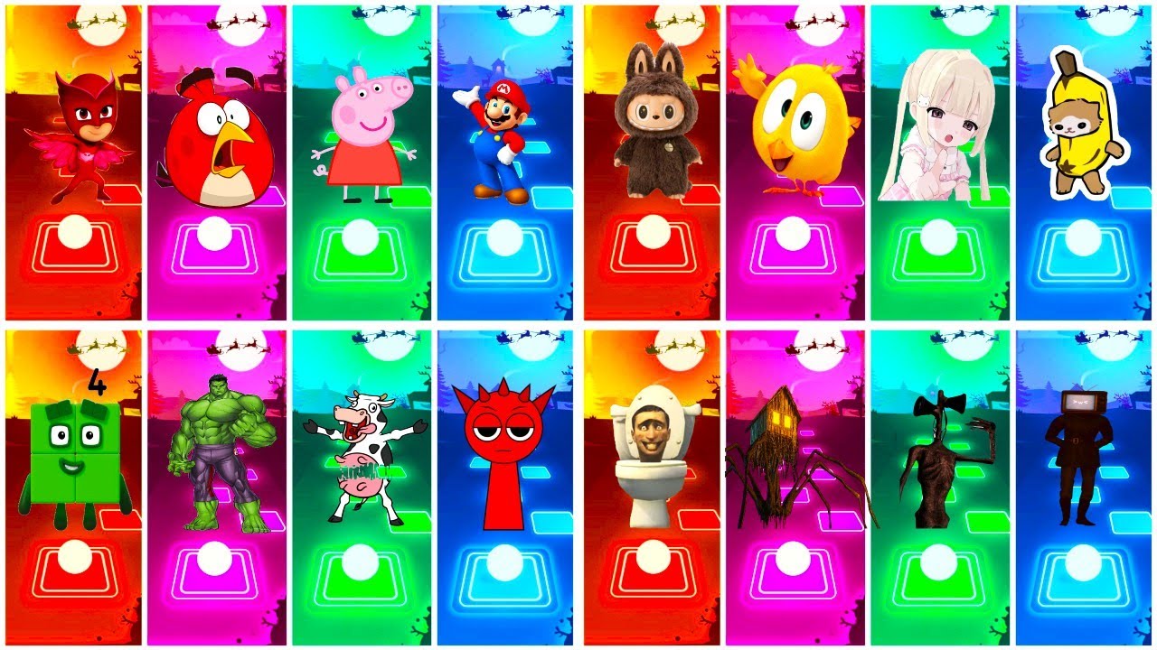 BUS EATER 🆚 EXTRA SLIDE 🆚 SKIBIDI TOILET 🆚 HOUSE HEAD 🆚 ODDBODS | Tiles Hop EDM Rush!