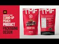 Custom Stand-Up Pouch Product Packaging Design in Adobe Illustrator