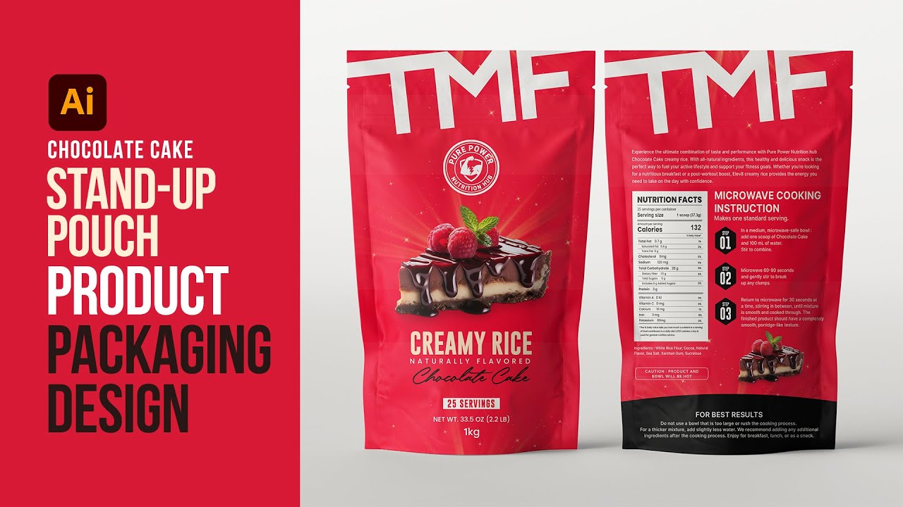 Custom Stand-Up Pouch Product Packaging Design in Adobe Illustrator ...