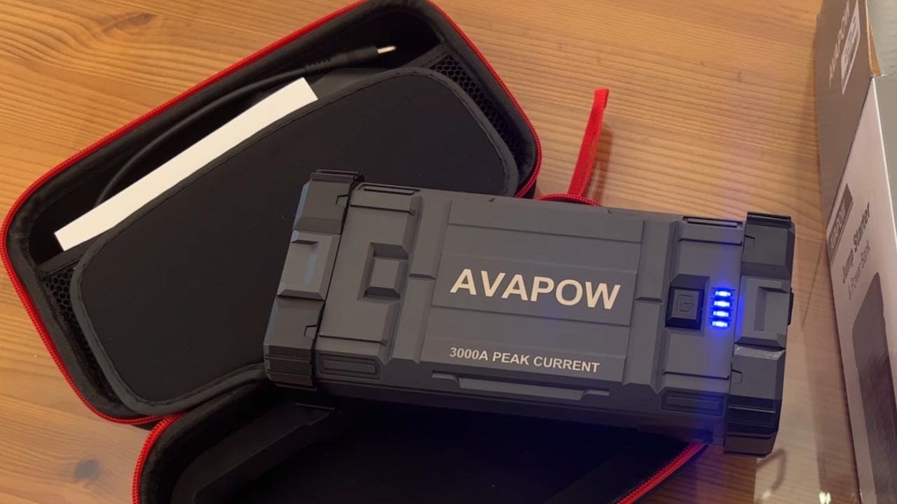  AVAPOW Car Jump Starter, 4000A Peak Battery (for All Gas or Up  to 10L Diesel), Portable Booster Power Pack, 12V Auto Jump Box with LED  Light, USB Quick Charge 3.0 