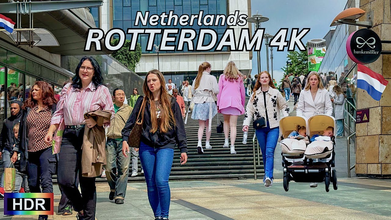 Rotterdam Netherlands Walking Tour (4k hdr 60 fps)