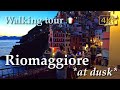 Riomaggiore at dusk (Liguria), Italy【Walking Tour】With Captions - 4K