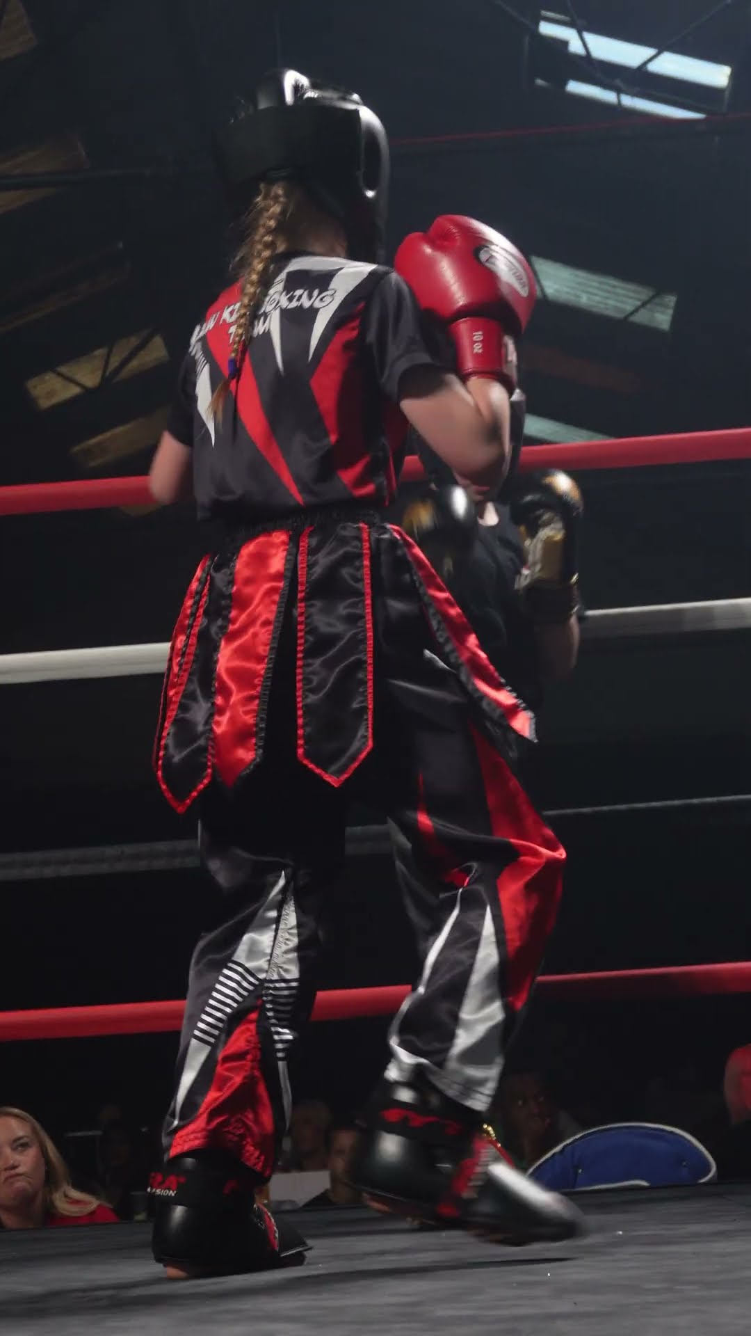 Kickboxing action from Junior kickboxing bout on Battle of Knights, streamed on LeapFrog Fight TV