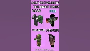 NOOB vs PRO vs GOD vs HACKER Challenge! Minecraft pause at the right time #shorts #minecraft