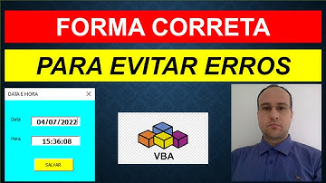 DATA e HORA AUTOMÁTICA em Textbox Excel VBA e Salvar para Planilha Corretamente