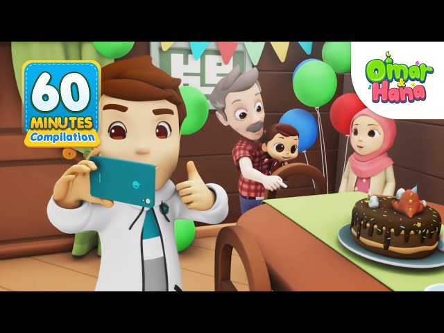 Omar u0026 Hana Compilation 1 Hour | Islamic Series u0026 Songs For Kids | Omar u0026 Hana English class=