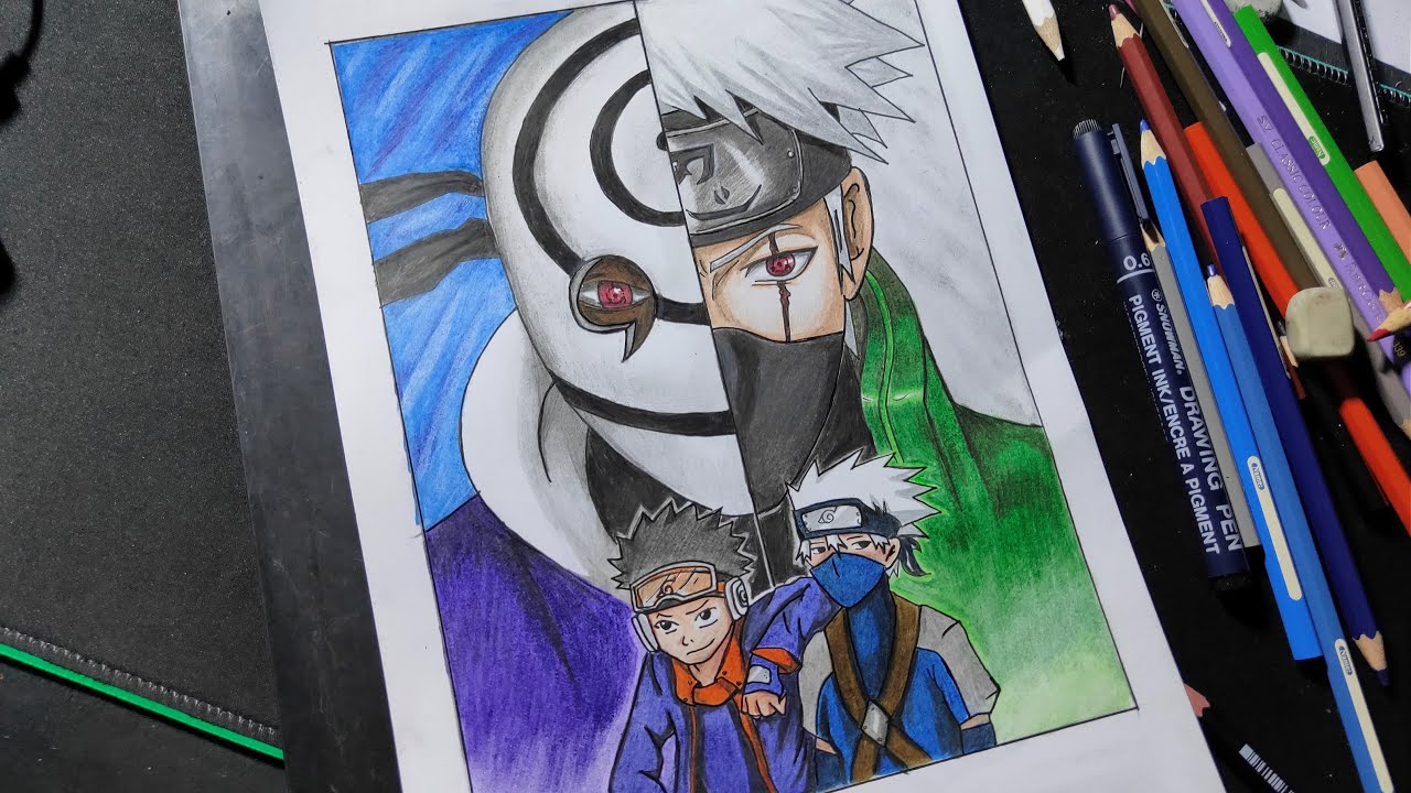 Kakashi e obito  Anime sketch, Anime character drawing, Animation art  sketches