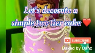 Sofia the 1st simple 2 tier cake 😍