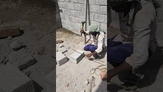 Solidblock cutting skills 👌 #shorts #shortsfeed #construction #solidblock #cuttingskills