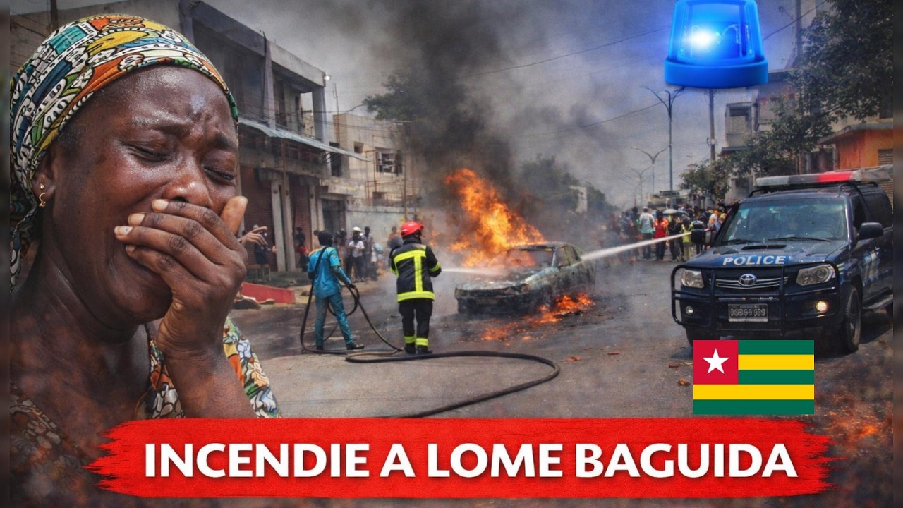 🔥Togo : UN VÉHICULE D’ESSENCE EN FEU A BAGUIDA APRÈS UNE COURSE-POURSUITE AVEC LA POLICE