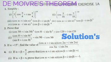 Exercise 1A DE MOIVRE
