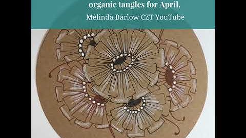Double zinnia fun organic tangles for April.