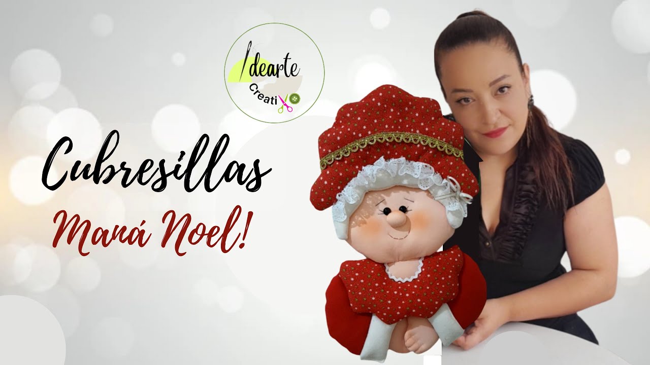 HERMOSA MAMA NOEL PARA DECORAR TUS SILLAS ! Cubre sillas Navideño Con Moldes.