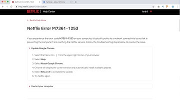 Netflix Error M7361 1253 what to do?