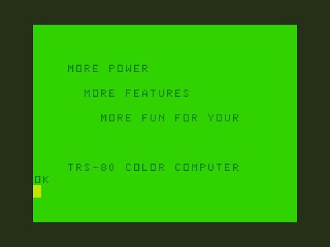 TRS Color Computer Extended Color Basic Demo - YouTube