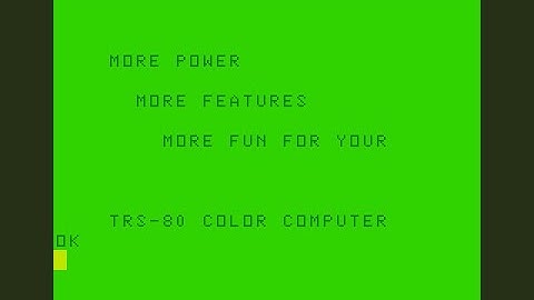 TRS Color Computer Extended Color Basic Demo