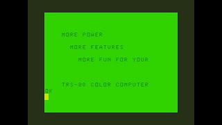 TRS Color Computer Extended Color Basic Demo