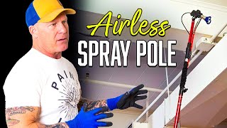Using an extension pole with and airless spray gun.  Airless Sprayer Tips.