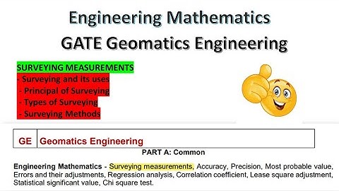 Surveying Measurements in Engineering Mathematics | GATE Geomatics Engineering|#geomaticsengineering