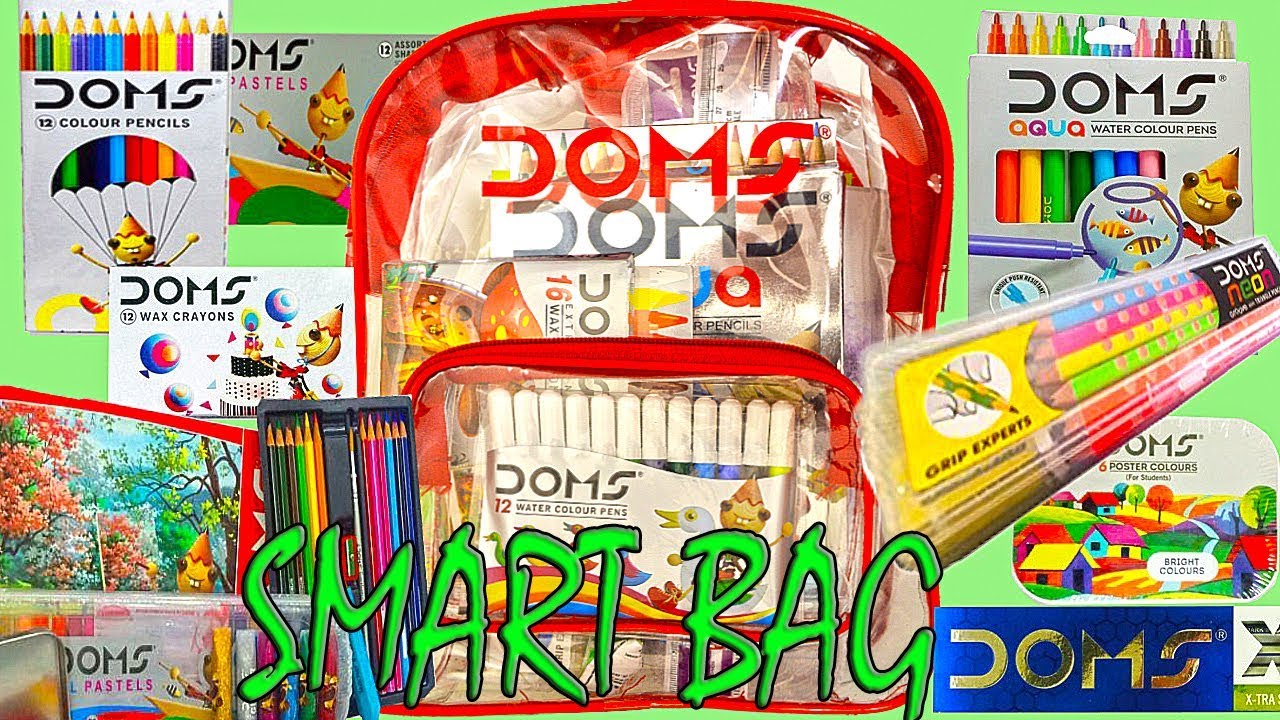 Smart Kit bag school accessories Transparent Zipper Bag Art Set in Bag By  DOMS | eBay