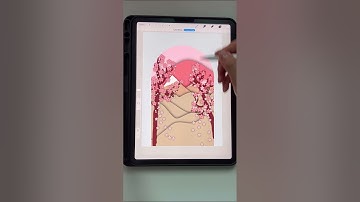 Papercut effect illustration in Procreate 💜Japan Sakura inspiration 🌸🌸🌸