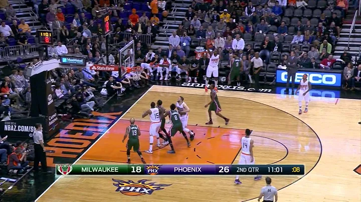 Anthony Tolliver Highlights Bucks vs. Suns 12.15.2014 - 3 Points, 1 Assist