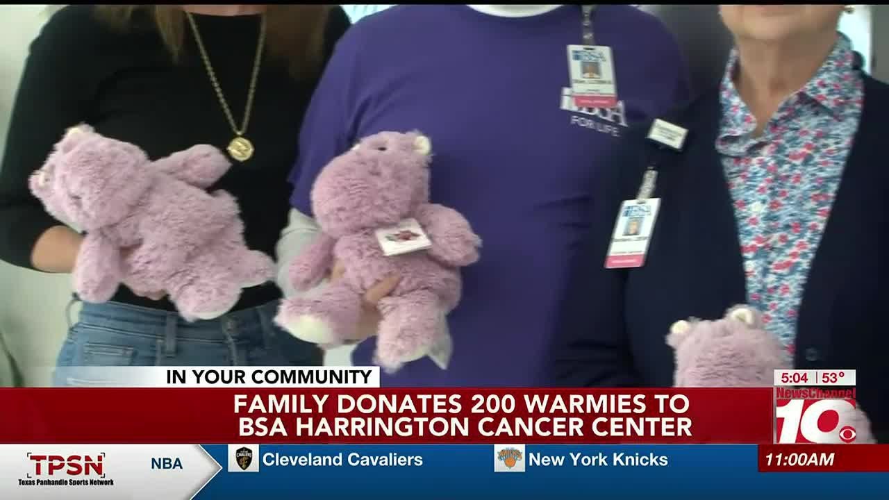 Amarillo family donates 200 warmies to bsa harrington cancer center