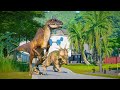 Spinoraptor &amp; Indominus Rex Hunting In Abandoned Camp - Jurassic World Evolution