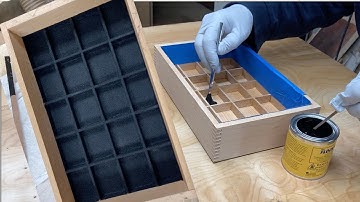 Steps to Flocking a Wooden Jewelry Box with Donjer Flocking Kit.