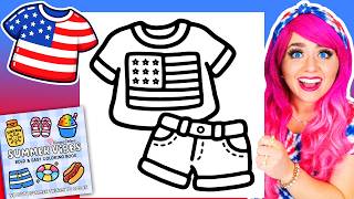 Coloring My Summer Vibes Coloring Book 🇺🇸 Patriotic T-Shirt Page Cozy Coloring Book ☀️ Ohuhu Markers screenshot 3