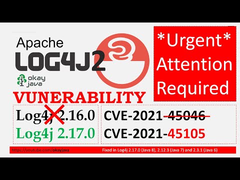 Log4j2 vulnerability fix update DEC 2021 | log4j2 fix | log4j2 vulnerability | log4j2.17.0|okay java