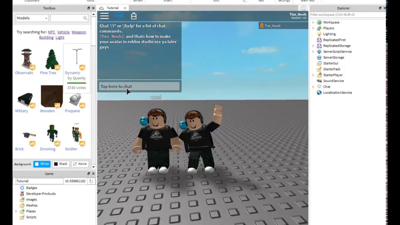 How To Create Your Own Avatar In Roblox Studio 2018 Youtube