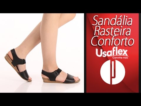 sandália rasteira conforto usaflex