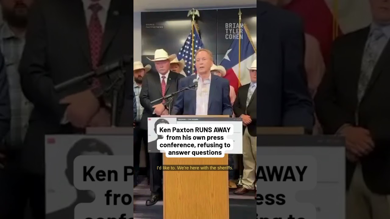 Ken Paxton RUNS AWAY from his own press conference, refusing to answer questions