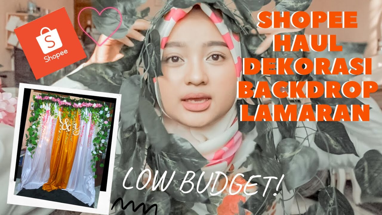 SHOPEE HAUL BACKDROP LAMARAN - perlengkapan dekorasi tunangan simple, minimalis LOW BUDGET ...