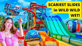 [4K] Part1 | Best and Scariest Slides in Wild Wild Wet Singapore 2022