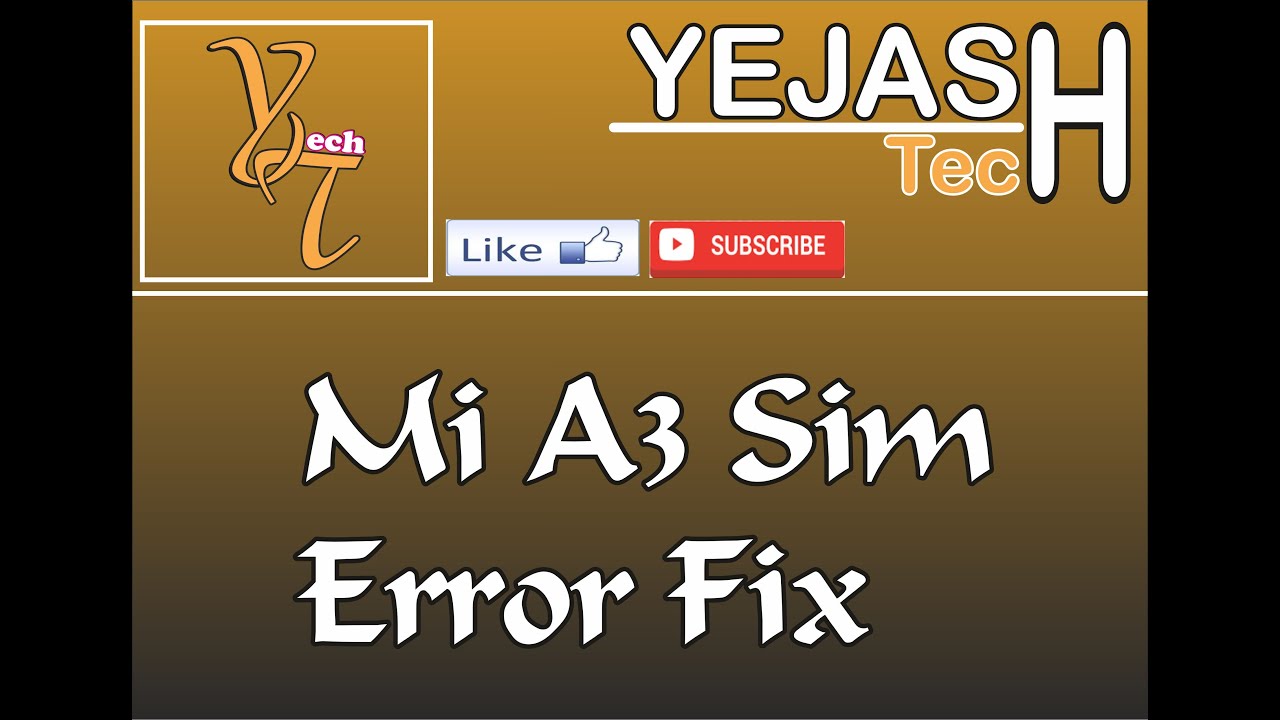 Mi A3 Sim Error