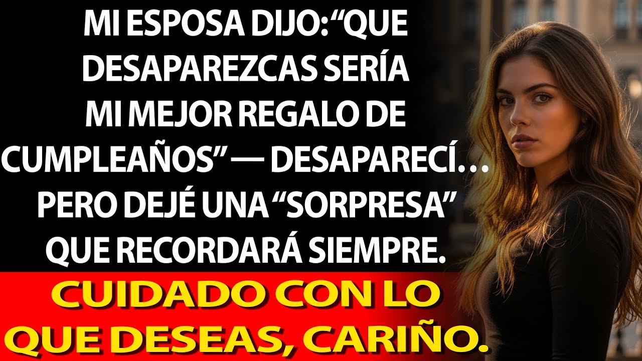 Dijo que mi desaparición sería su regalo; desaparecí y dejé una sorpresa.