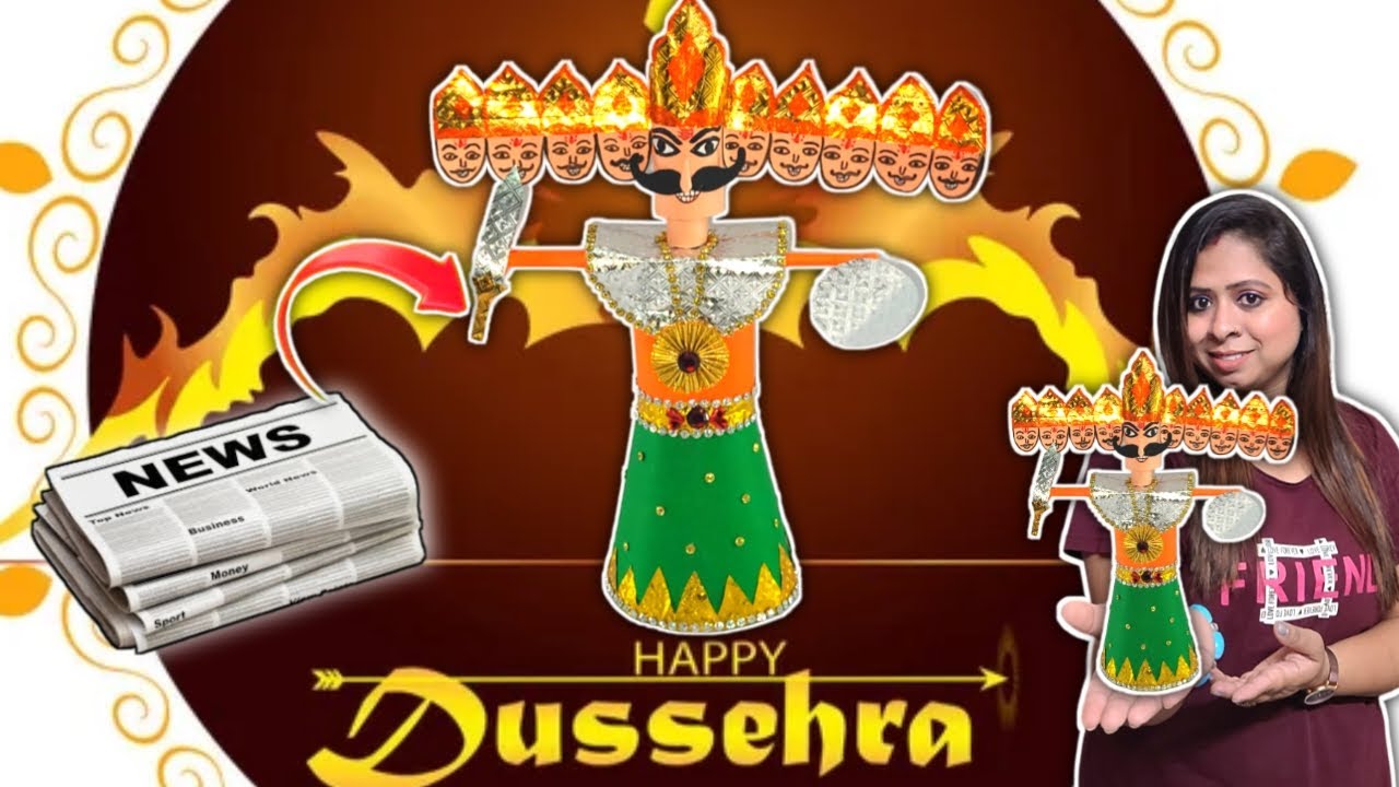 Ravan Making From Paper At Home/Ravan Making 2023 | How To Make Ravan ...