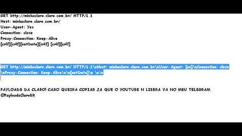 NOVA PAYLOAD DA CLARO GERANDO DADOS FUNCIONANDO 2017