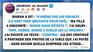 Maman a dit : "N'amène pas tes enfants, ils sont trop bruyants pour Noël". Ma fille a chuchoté...