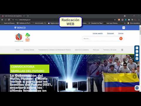 Radicación Portal Web de la Gobernación del Huila